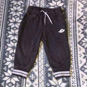 GAP Charcoal Gray Kids Jogger Sweatpants with Striped Cuffs